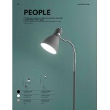 FANEUROPE I-PEOPLE-L GR | People Faneurope asztali lámpa Luce Ambiente Design 52cm kapcsoló flexibilis 1x E27 króm, szürke, fehér