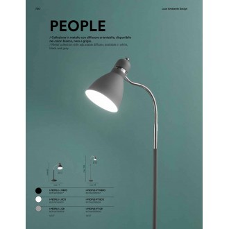 FANEUROPE I-PEOPLE-PT BCO | People Faneurope álló lámpa Luce Ambiente Design 142cm vezeték kapcsoló flexibilis 1x E27 króm, fehér