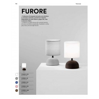 FANEUROPE I-FURORE-L BLU | Furore-FE Faneurope asztali lámpa Luce Ambiente Design 24cm kapcsoló 1x E14 fekete, kék, fehér