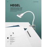 FANEUROPE LEDT-HEGEL-SILVER | Hegel Faneurope csiptetős lámpa Luce Ambiente Design kapcsoló flexibilis 1x LED 260lm 4000K ezüst, fehér, opál