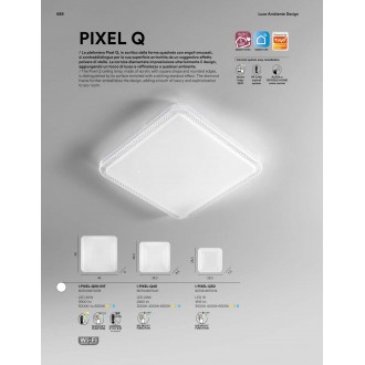 FANEUROPE I-PIXEL-Q50-INT | SMART-INTEC-Pixel-FE Faneurope mennyezeti okos világítás Luce Ambiente Design négyzet távirányító hangvezérlés, szabályozható fényerő, állítható színhőmérséklet 1x LED 3800lm 3000 - 4000 - 6000K opál, kristály hatás