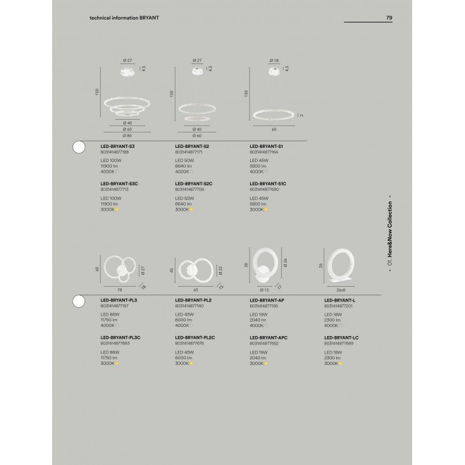 FANEUROPE LED-BRYANT-APC | Bryant-FE Faneurope fali lámpa Luce Ambiente Design 1x LED 1300lm 3000K fehér, kristály