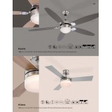 GLOBO 0333 | Alana Globo mennyezeti ventilátoros lámpa távirányító 2x E14 matt nikkel, ezüst, fehér