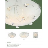 GLOBO 40414-2 | Alivia Globo mennyezeti lámpa 2x E27 króm, fehér, átlátszó