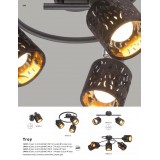 GLOBO 54121-3 | Troyg Globo spot lámpa elforgatható alkatrészek 3x E14 matt fekete, arany
