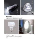 GLOBO 31903 | Flashlight Globo hordozható lámpa kapcsoló elemes/akkus 9x LED 43lm alumínium, fekete