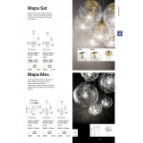 IDEAL LUX 176031 | Mapa Ideal Lux függeszték lámpa - MAPA SAT SP3 NICKEL - 3x E27 nikkel, átlátszó