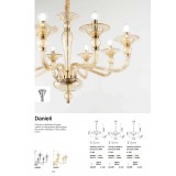 IDEAL LUX 159942 | Danieli Ideal Lux csillár lámpa - DANIELI SP6 AMBRA - 6x E14 arany, borostyán