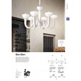 IDEAL LUX 140339 | Bon-Bon Ideal Lux csillár lámpa - BON BON SP6 NERO - 6x E14 matt fekete
