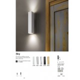 IDEAL LUX 126890 | Sky-IL Ideal Lux fali lámpa - SKY AP2 NERO - 2x GU10 2700K fekete, fehér