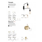 IDEAL LUX 160245 | Triumph Ideal Lux falikar lámpa - TRIUMPH AP2 OTTONE ANTICO - kapcsoló 2x E27 antikolt réz