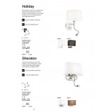 IDEAL LUX 124162 | Holiday Ideal Lux falikar lámpa - HOLIDAY AP2 BIANCO - kapcsoló 1x E14 + 1x LED 45lm króm, fehér