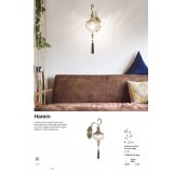 IDEAL LUX 115962 | Harem Ideal Lux falikar lámpa - HAREM AP1 - 1x E27 antikolt réz, borostyán, barna