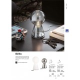 IDEAL LUX 116587 | Brillo-IL Ideal Lux asztali lámpa - BIRILLO TL1 MEDIUM FUME' - 39cm kapcsoló 1x E27 króm, füst