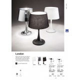 IDEAL LUX 110554 | London-IL Ideal Lux asztali lámpa - LONDON TL1 SMALL NERO - 36,5cm kapcsoló 1x E27 fekete, fehér