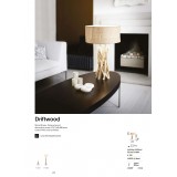 IDEAL LUX 129570 | Driftwood Ideal Lux asztali lámpa - DRIFTWOOD TL1 - 52cm kapcsoló 1x E27 natúr, vászon