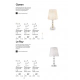 IDEAL LUX 077741 | Queen-IL Ideal Lux asztali lámpa - QUEEN TL1 MEDIUM - 46,5cm kapcsoló 1x E27 arany, átlátszó, fehér