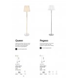 IDEAL LUX 077765 | Queen-IL Ideal Lux álló lámpa - QUEEN PT1 - 157,5cm kapcsoló 1x E27 arany, átlátszó, fehér