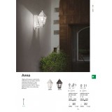 IDEAL LUX 101552 | Anna-IL Ideal Lux falikar lámpa - ANNA AP1 SMALL NERO - UV álló műanyag 1x E27 IP44 UV fekete, átlátszó