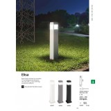 IDEAL LUX 187891 | Elisa-IL Ideal Lux álló lámpa - ELISA PT1 NERO - 80cm UV álló műanyag 1x GX53 4000K IP44 UV fekete, átlátszó