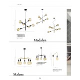 ITALUX MDM3386/5 BK+GD | Malene Italux függeszték lámpa 5x E27 arany, fekete