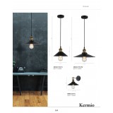 ITALUX MDM-2318/1S | Kermio Italux függeszték lámpa 1x E27 fekete, antikolt réz