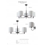 JUPITER 1408 TW 5 G | Twingo Jupiter csillár lámpa 5x E27 króm, grafit, fehér