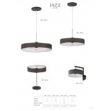 JUPITER 1217 JA G G | Jazz Jupiter asztali lámpa 47cm vezeték kapcsoló 2x E14 grafit, króm, fehér
