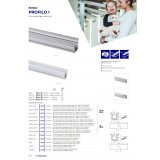 KANLUX 26554 | Kanlux alumínium led profil I - búra nélkül - 1m max. 10 mm LED szalaghoz alumínium