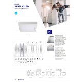 KANLUX 27212 | Kanti Kanlux fali, mennyezeti LED panel négyzet 1x LED 720lm 4000K szatén nikkel, fehér
