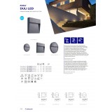 KANLUX 33750 | Duli Kanlux fali lámpa négyzet 1x LED 100lm 4000K IP54 antracit
