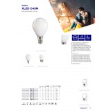 KANLUX 29629 | E14 6W -> 60W Kanlux kis gömb G45 LED fényforrás filament 810lm 4000K 320° CRI>80