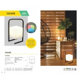 KLAUSEN KL120000 | Square-KLA Klausen asztali lámpa 28cm távirányító 1x LED 140lm RGB + 4000K IP65 fekete, fehér