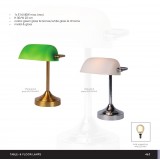 LUCIDE 17504/01/03 | BankerL Lucide asztali lámpa 30cm kapcsoló 1x E14 bronz, zöld