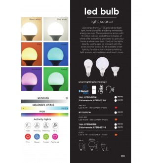 LUTEC 8731601316 | GU10 4,7W Lutec spot LED fényforrás okos világítás 440lm 2700 <-> 6500K hangvezérlés, szabályozható fényerő, állítható színhőmérséklet, színváltós, távirányítható