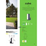 LUTEC 5193810118 | LUTEC-Connect-Cuba Lutec falikar okos világítás téglatest hangvezérlés, szabályozható fényerő, állítható színhőmérséklet, távirányítható, elforgatható alkatrészek 1x LED 1000lm 2700 <-> 6500K IP54 sötétszürke, opál