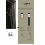 LUTEC 7207601012 | Fulton-LU Lutec álló lámpa 75cm 1x E27 IP54 matt fekete, opál