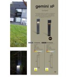 LUTEC 7104001118 | Gemini-XF Lutec álló lámpa téglatest 65cm 1x LED 750lm 4000K IP54 sötétszürke, átlátszó