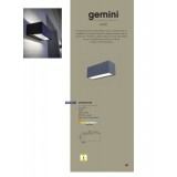 LUTEC 5189104118 | Gemini Lutec fali lámpa téglatest 1x LED 3300lm 4000K IP54 antracit szürke, átlátszó