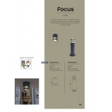 LUTEC 7204803118 | Focus-LUT Lutec álló lámpa henger 40cm 1x GU10 IP44 sötétszürke, átlátszó
