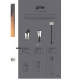 LUTEC 7196601012 | Pine-LU Lutec álló lámpa 42,6cm 1x E27 IP44 matt fekete, átlátszó
