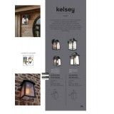 LUTEC 5273702012 | Kelsey Lutec falikar lámpa 1x E27 IP44 matt fekete, átlátszó