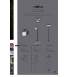 LUTEC 7264230213 | Cate Lutec álló lámpa 190cm 3x E27 IP44 antikolt fekete, rozsdabarna, átlátszó