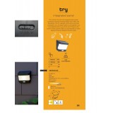 LUTEC 6939101330 | Try Lutec fali lámpa mozgásérzékelő, kapcsoló napelemes/szolár 1x LED 500lm 5000K IP54 matt fekete, opál