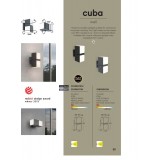 LUTEC 5193801012 | Cuba-LU Lutec falikar lámpa négyszögletes elforgatható alkatrészek 2x LED 1000lm 3000K IP54 matt fekete, opál