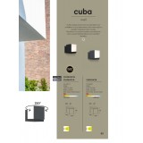 LUTEC 5193814118 | Cuba-LU Lutec falikar lámpa négyszögletes elforgatható alkatrészek 1x LED 500lm 4000K IP54 sötétszürke, opál