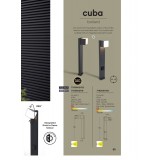 LUTEC 7193802012 | Cuba-LU Lutec álló lámpa négyszögletes 75cm elforgatható alkatrészek 1x LED 500lm 3000K IP54 matt fekete, opál