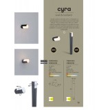 LUTEC 5198104118 | Cyra Lutec fali lámpa henger elforgatható alkatrészek 1x LED 500lm 3000K IP54 sötétszürke, opál