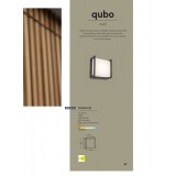 LUTEC 5195401118 | Qubo Lutec fali lámpa négyzet 1x LED 650lm 3000K IP54 sötétszürke, opál
