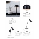 MARKSLOJD 106781 | Cal Markslojd asztali lámpa 49cm vezeték kapcsoló elforgatható alkatrészek 1x E14 fekete, fehér